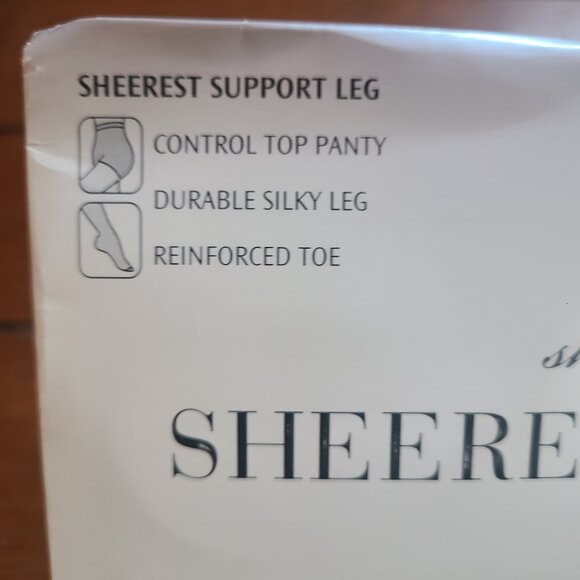 VTG. NEW JCPenney Pantyhose Sheer Carress Control Top Size Short Off Black Sheer - Picture 3 of 11